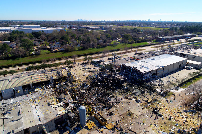 Blast at machine shop rips through Houston neighbourhood, killing two